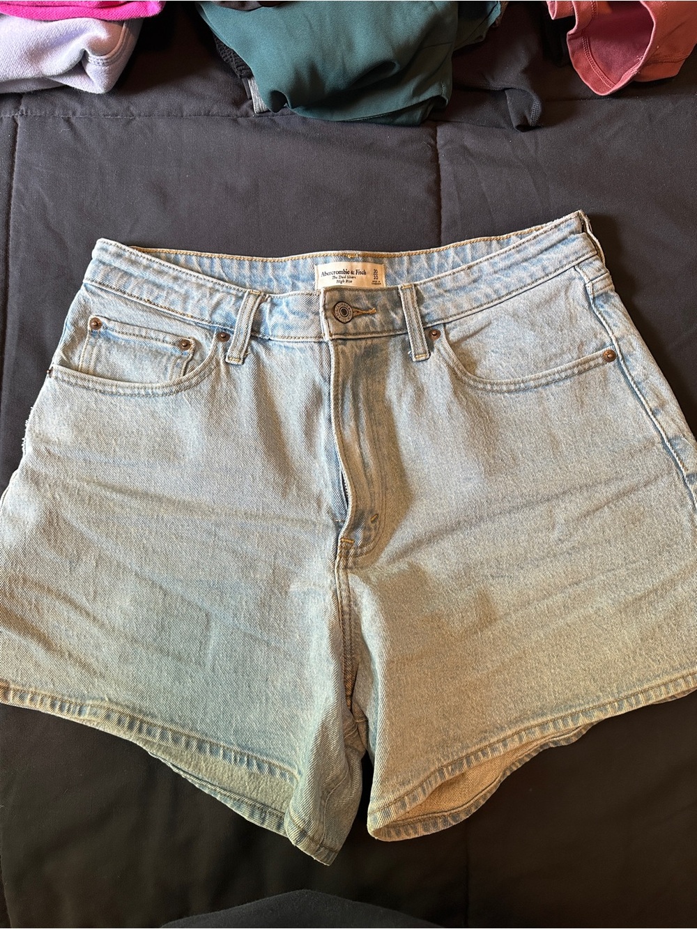 Abercrombie & Fitch Light Blue High-Rise Denim Shorts